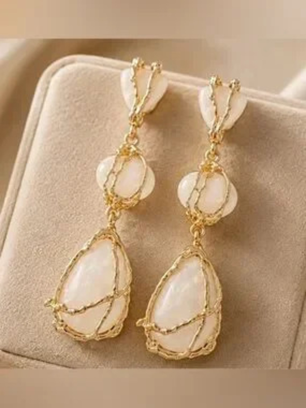 Blanc Etoile Couture Sculptural Drop Earrings